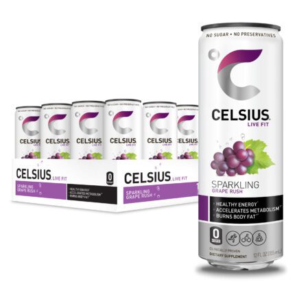 CELSIUS Sparkling Wild Berry Fitness Drink, Zero Sugar, 12oz. Slim Can, 12 Pack