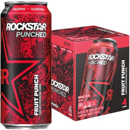 Rockstar Punched Energy Drink, 16 oz Cans, 4 Count